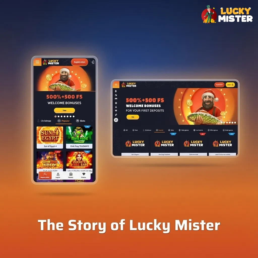 Illustration of Lucky Mister betting and casino brand with London skyline and a focus on transparency and responsible gambling