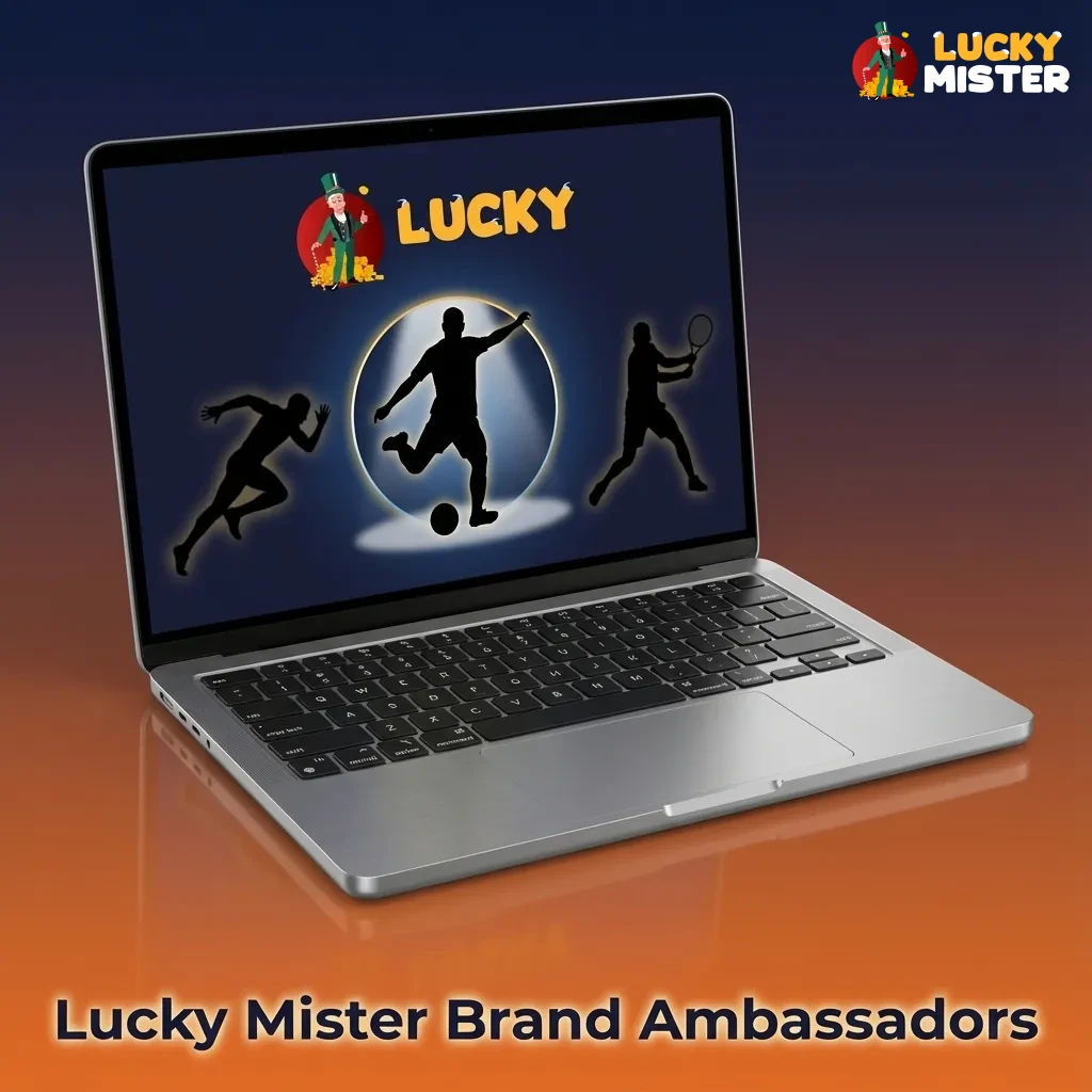 Text graphic stating Lucky Mister currently has no UK brand ambassadors or major partners, with note on future short-term collaborations
