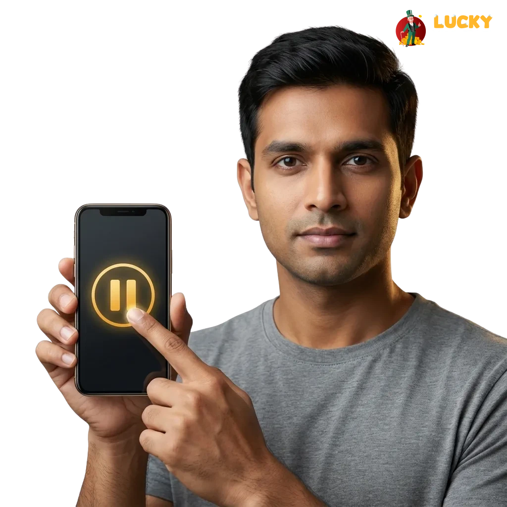 Illustration promoting responsible gaming on LuckyMister with tools for limits, control, and safe, informed play