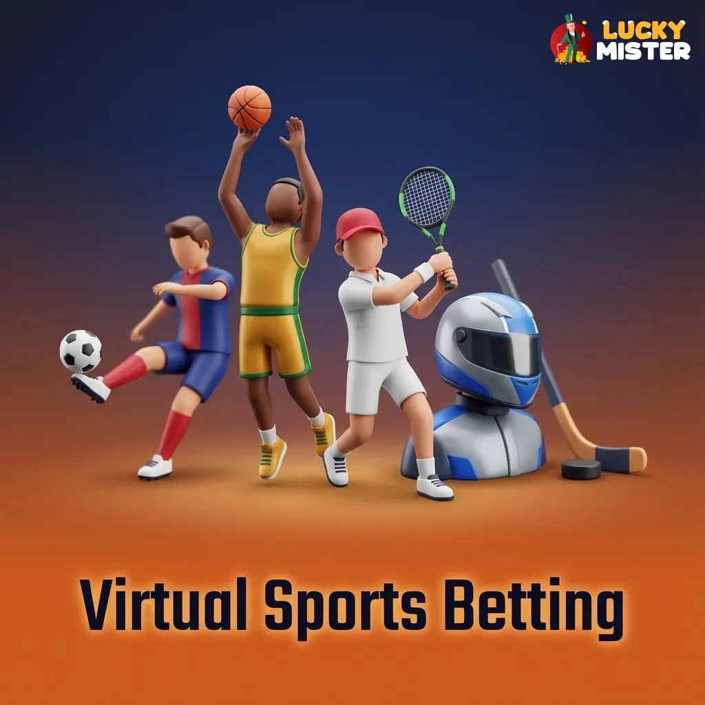 Illustration of virtual sports betting with RNG-based football, horse and greyhound races offering fast, always-on results