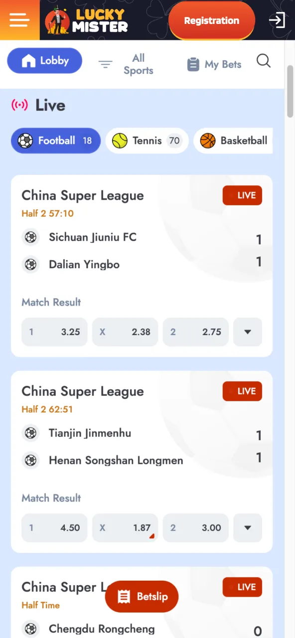 Lucky Mister sports league pick competition to place your bet.