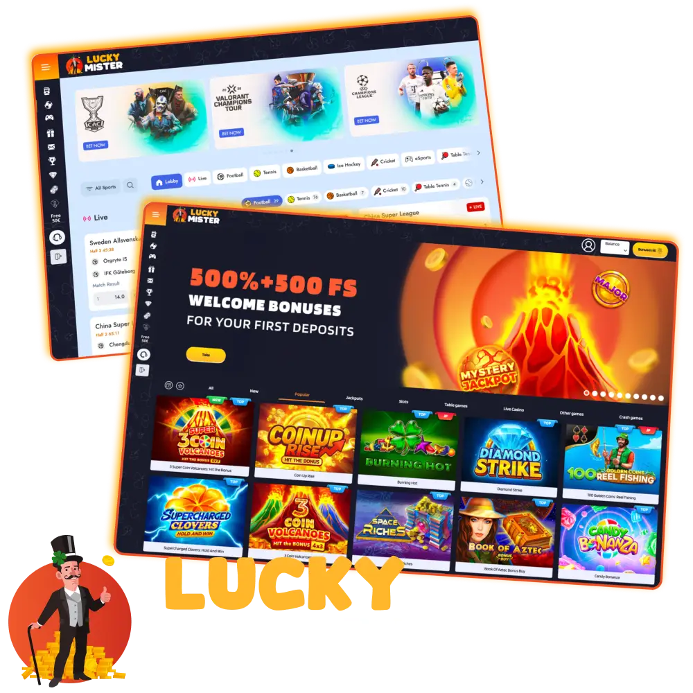 Lucky Mister official site licensed sports betting and casino.