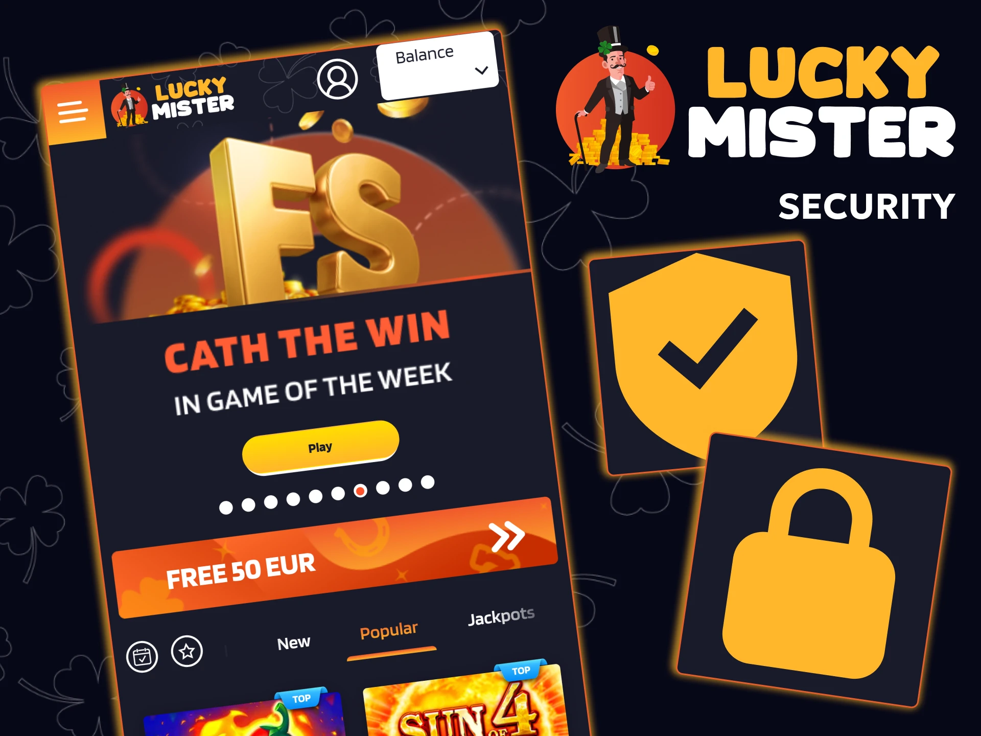 Learn more about the security of the Lucky Mister app.