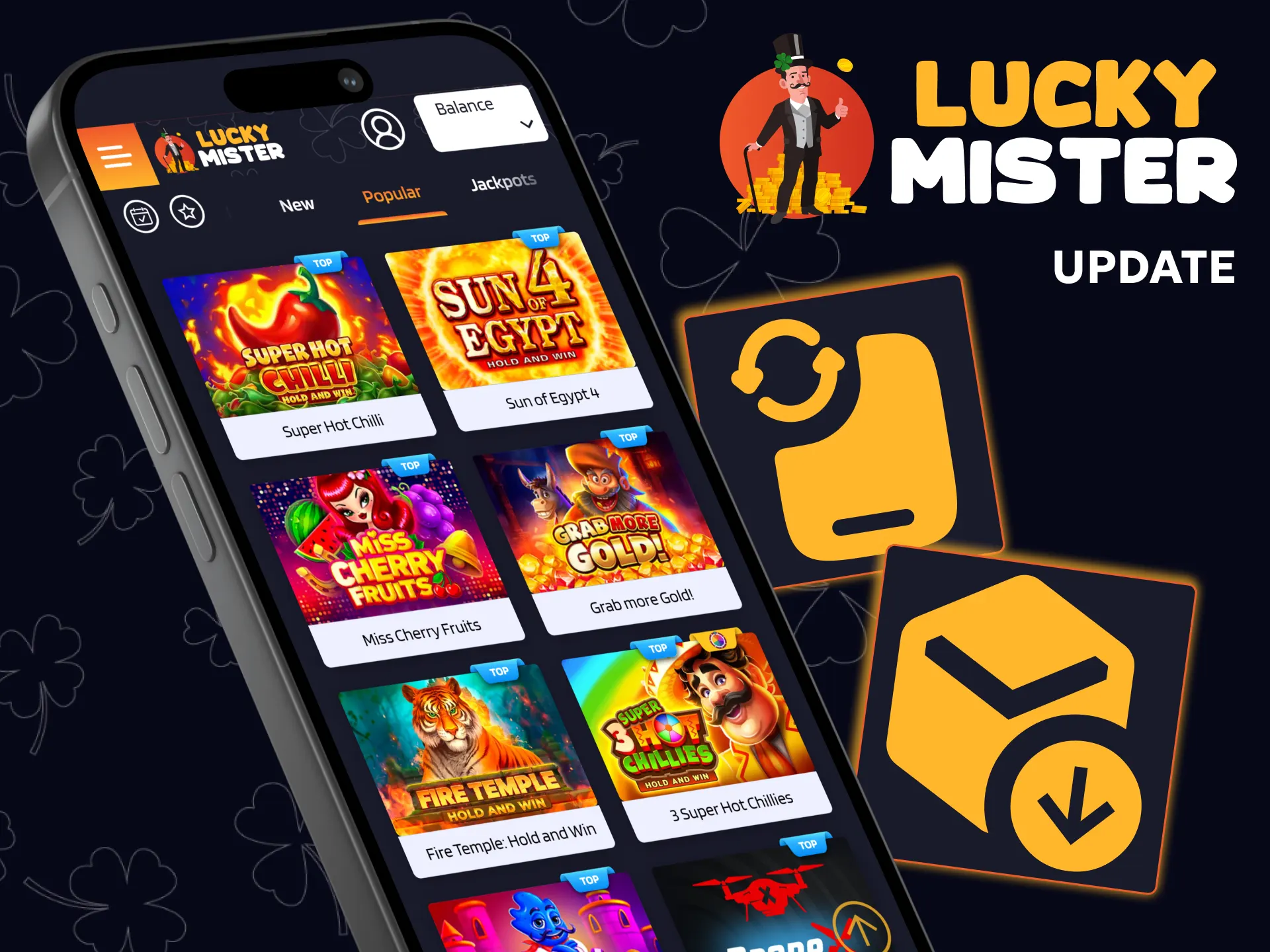 Find out how to update the Lucky Mister app to the latest version.