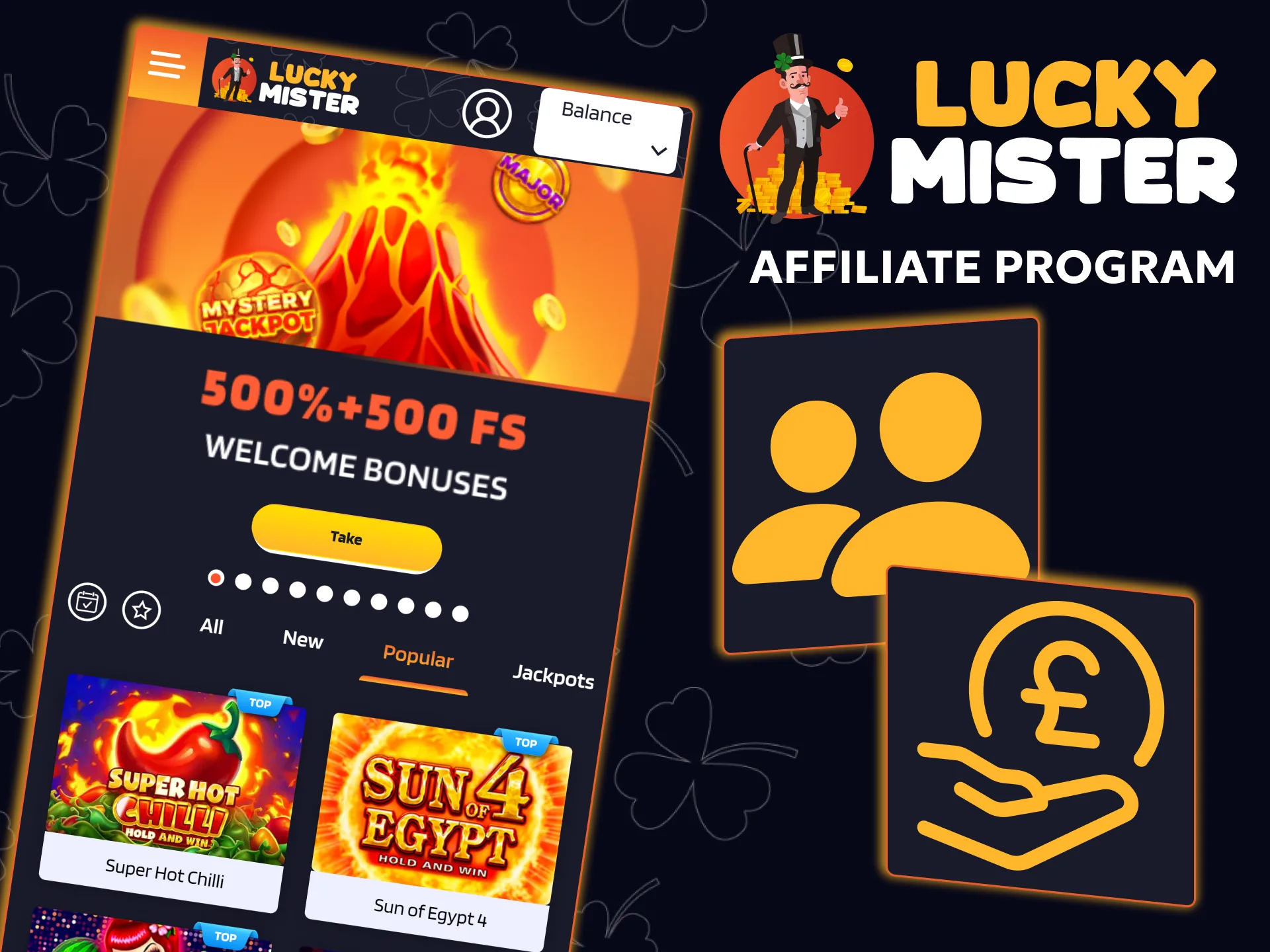 Join the Lucky Mister affiliate program to earn more.